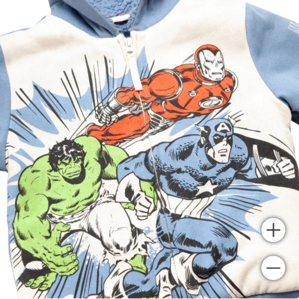 NWT Marvel Fleeced Lined Hooded Jacket - 3T - Picture 3 of 5